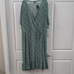 Torrid Teal Floral Midi Dress